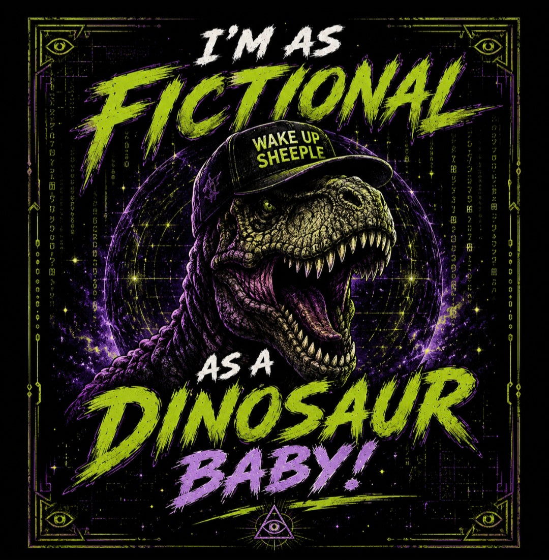 IM AS FICTIONAL AS A DINOSAUR green design